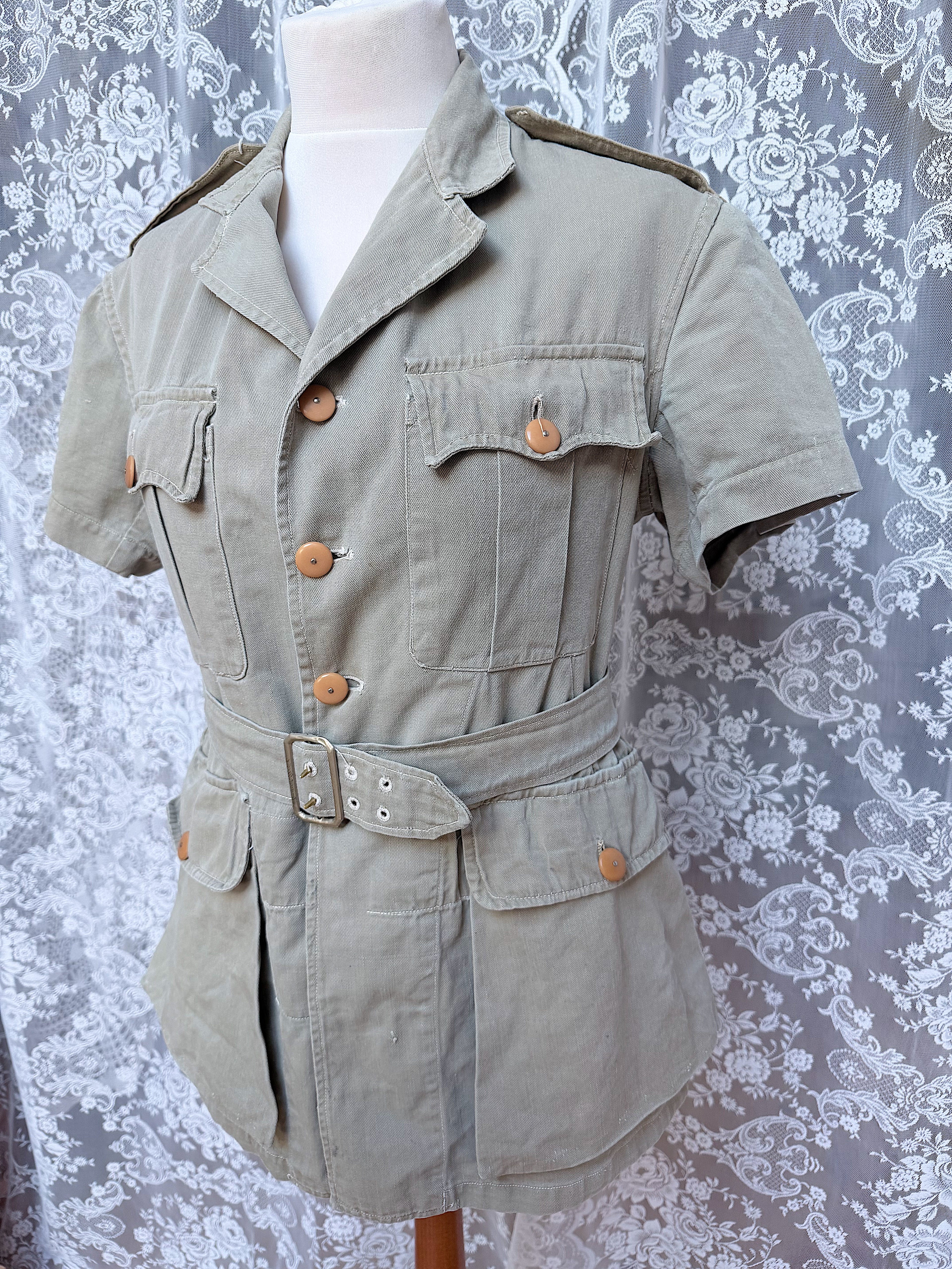 Authentic Vintage Women's Military Khaki Drill Jacket – Circa 1950