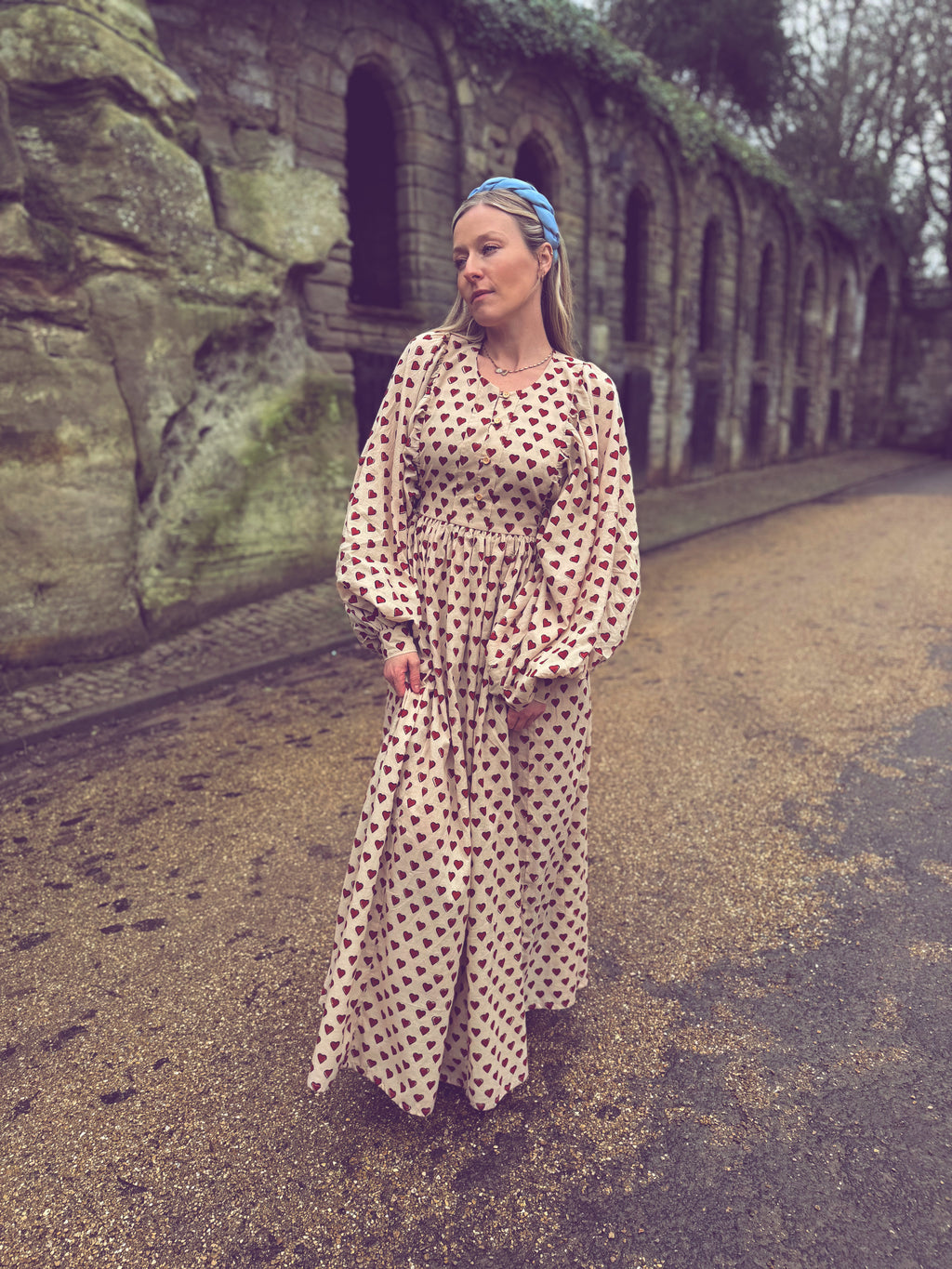 The Evangelina – English Heart Block Print Dress