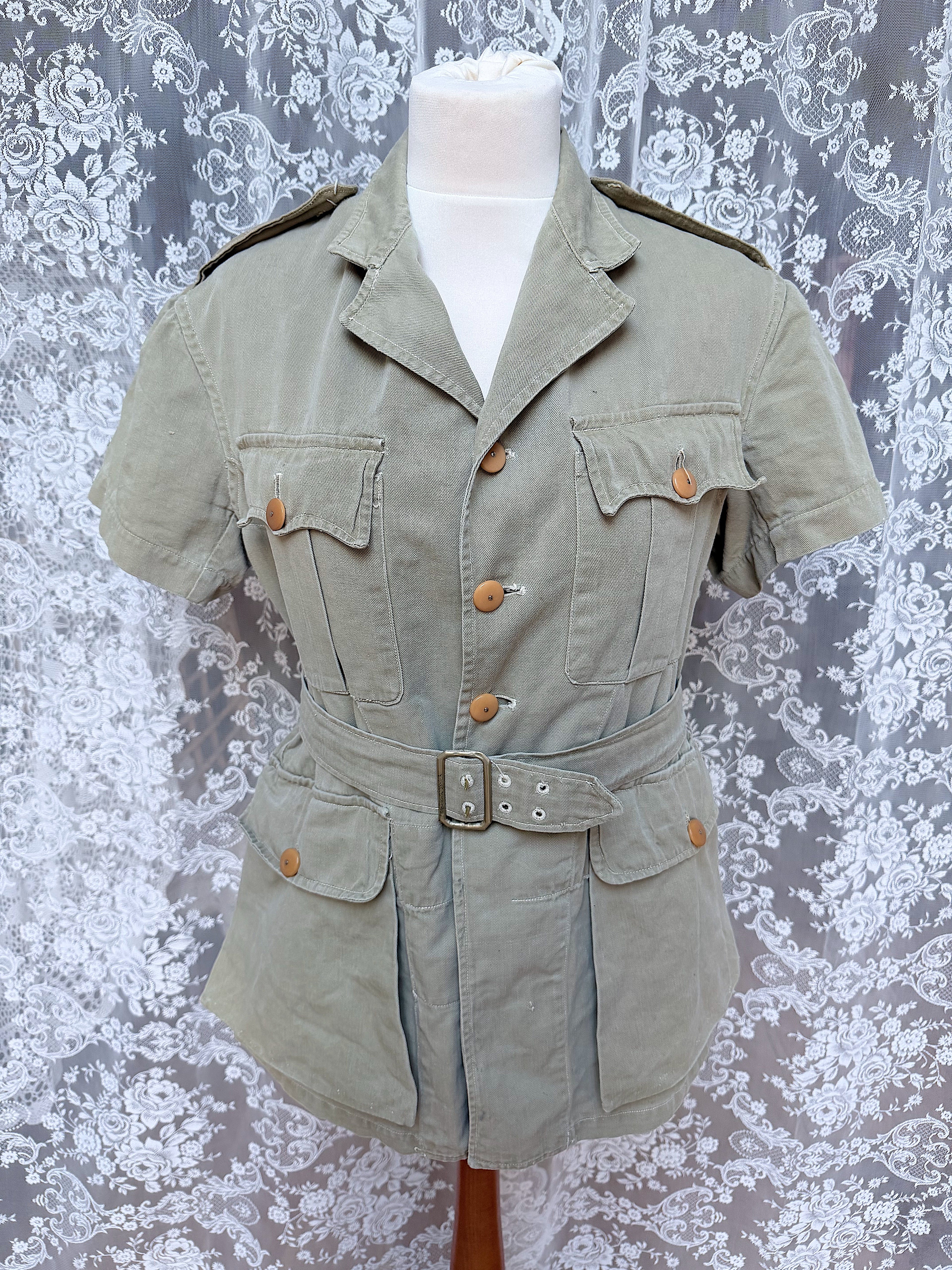 Authentic Vintage Women's Military Khaki Drill Jacket – Circa 1950