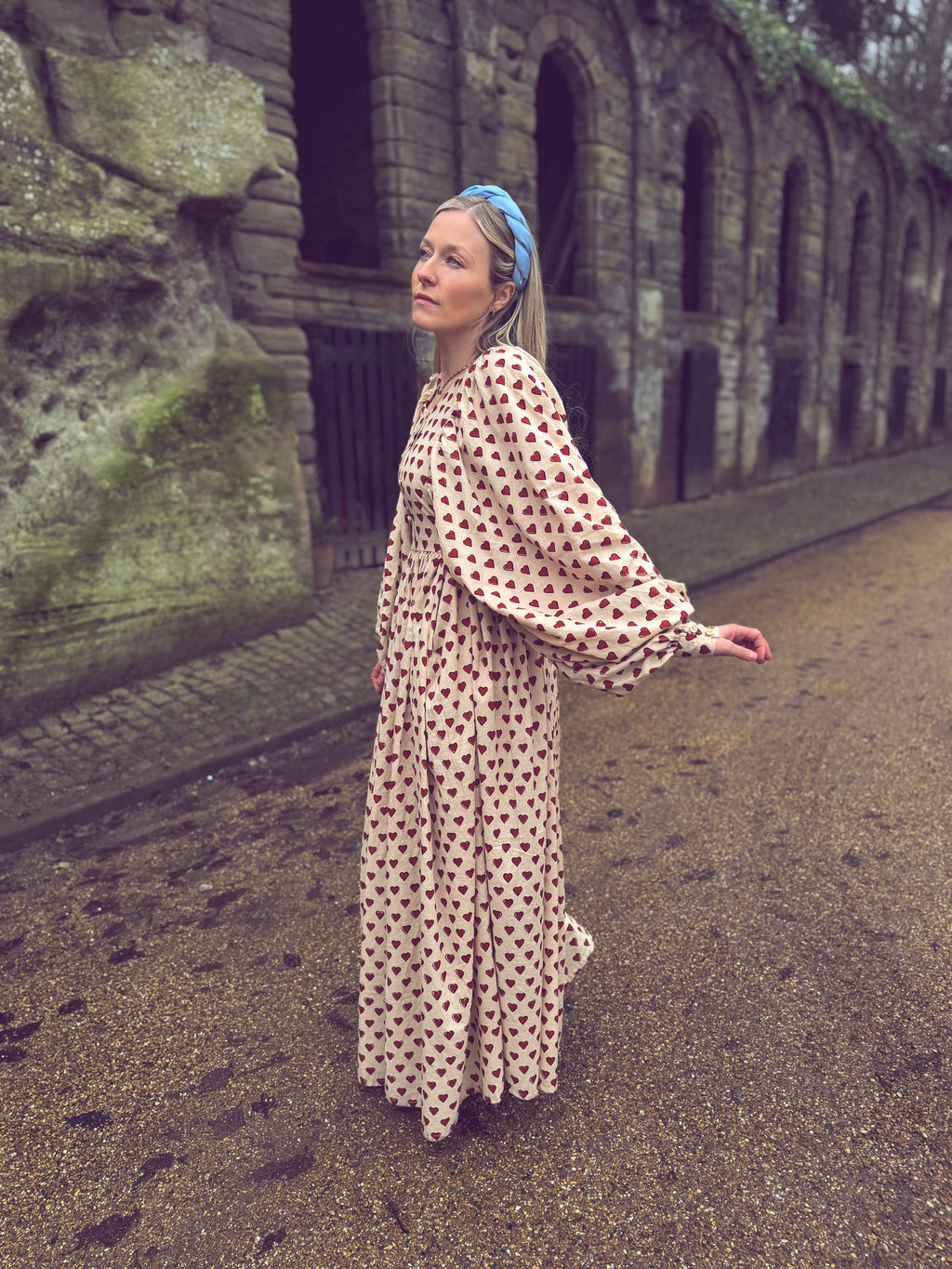 The Evangelina – English Heart Block Print Dress