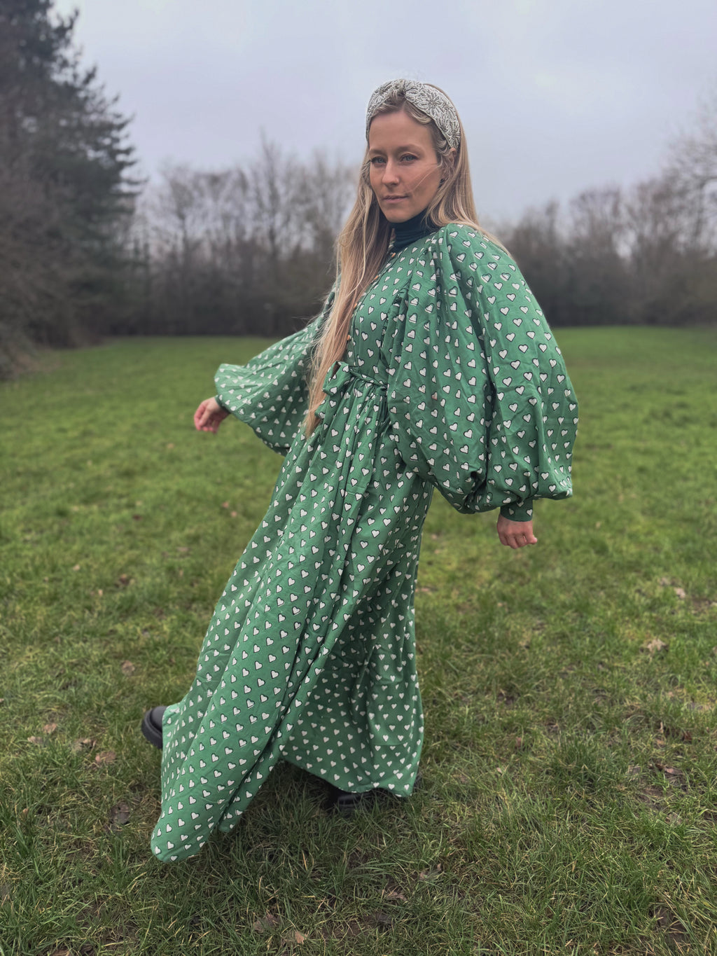 The Evangelina – Irish Heart Block Print Dress
