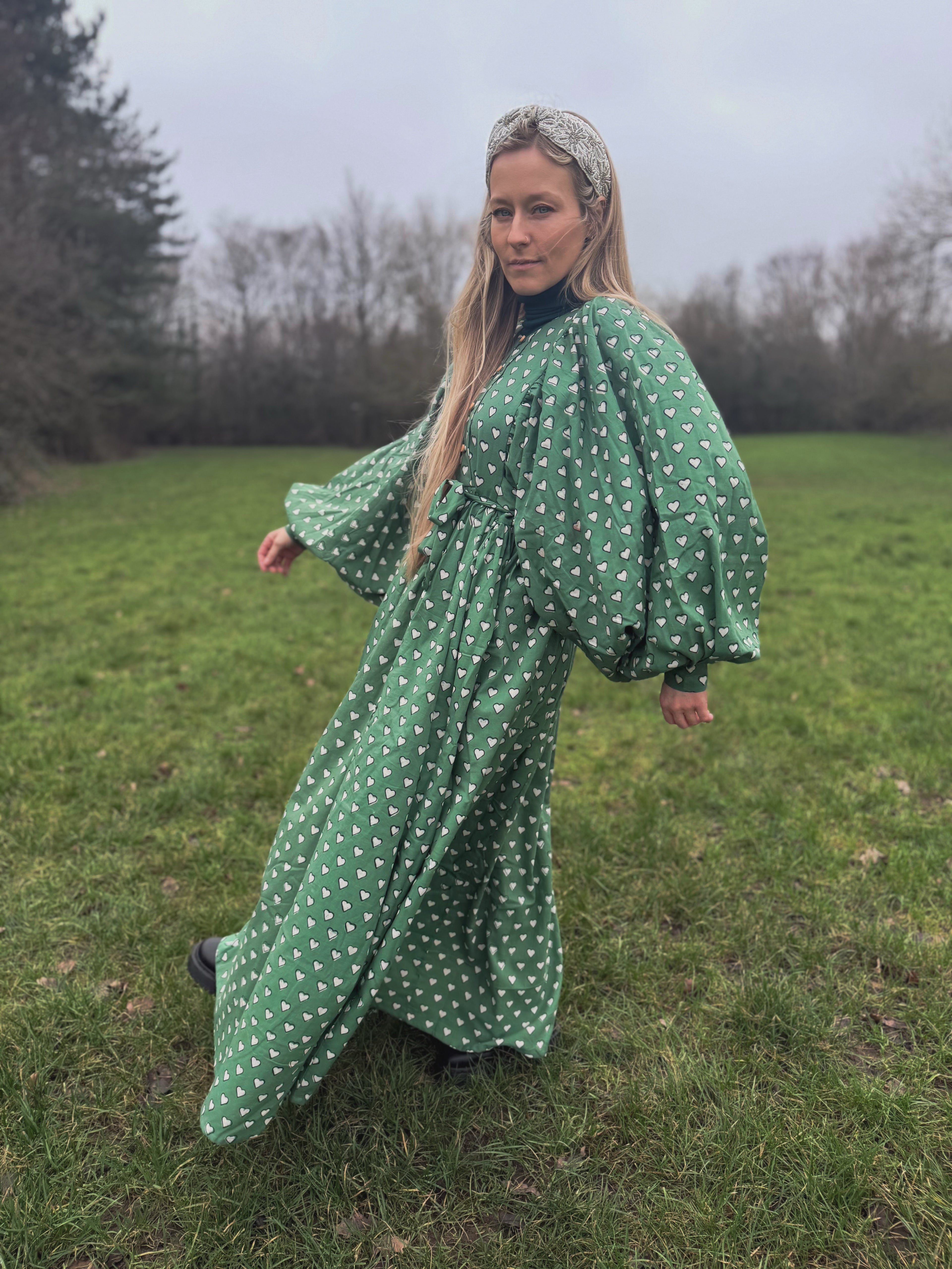 The Evangelina – Irish Heart Block Print Dress