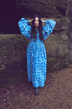 The Evangelina - Bluebird Block Print Dress