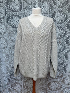 Salt Air: Vintage Aran Knit Handmade Grey Jumper