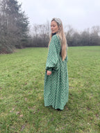 The Evangelina Emerald Irish Heart Dress | Traditionally Made and Hand Block Printed