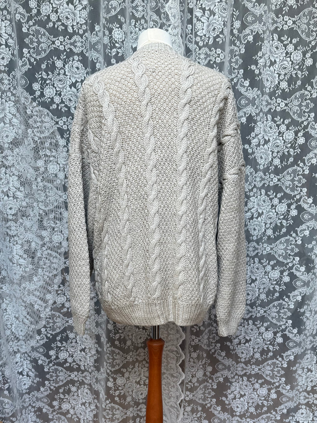 Salt Air: Vintage Aran Knit Handmade Grey Jumper