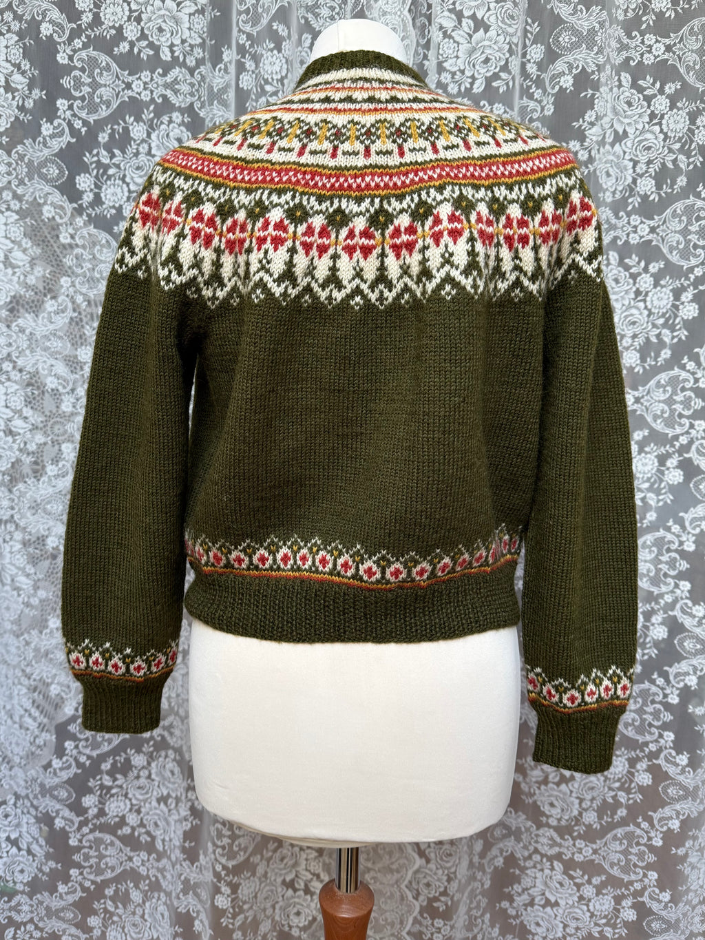 Pine & Frost: Vintage Norwegian Fair Isle Hand-Knitted Cardigan