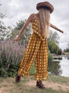 Pre Order – The Beatrice Block Printed Bloomers in Mustard Yellow Gingham