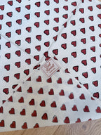 The Beatrice Headscarf in Love Hearts | Traditionally Made & Block Printed