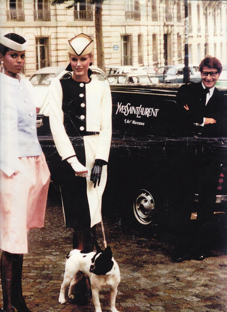 Rare Vintage 1980s YSL Rive Gauche Picasso Collection Black & Ivory Suit