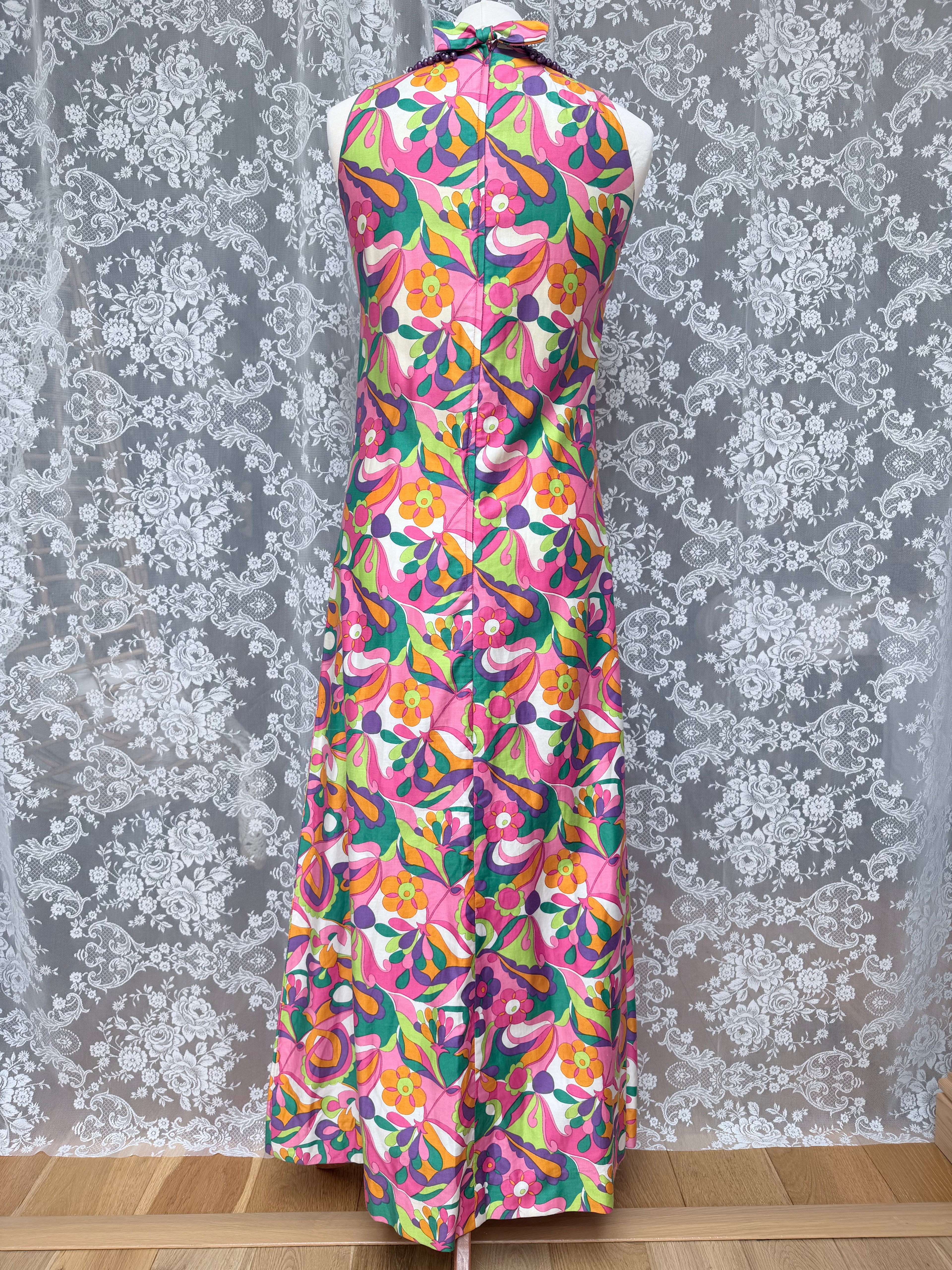 Vintage 1960s Richard Shops Psychedelic Maxi Dress