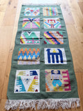 Vintage Tunisian Gafsa-Style Pictorial Rug with Geometric Patterns