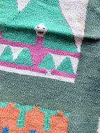 Vintage Tunisian Gafsa-Style Pictorial Rug with Geometric Patterns