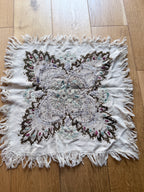 Antique Hand-Embroidered Ottoman Floral Table Mat