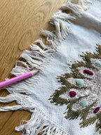 Antique Hand-Embroidered Ottoman Floral Table Mat