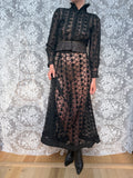 Antique 1890s–1910s Black Lace Two-Piece Gothic Peplum Set
