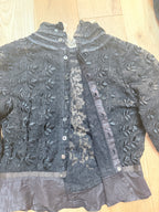 Antique 1890s–1910s Black Lace Two-Piece Gothic Peplum Set