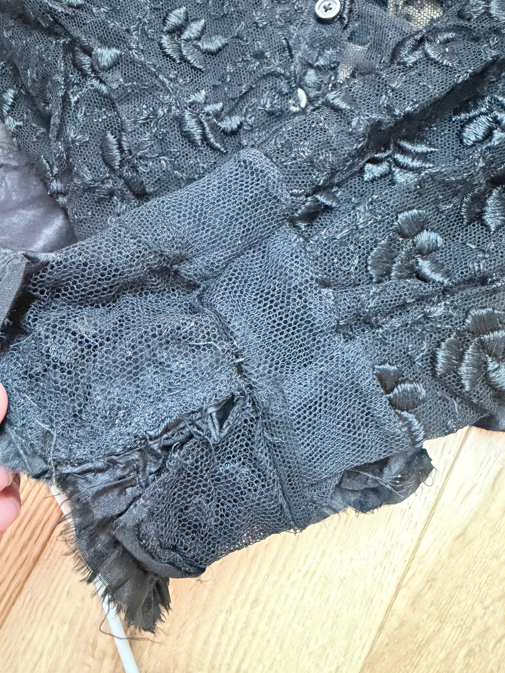 Antique 1890s–1910s Black Lace Two-Piece Gothic Peplum Set