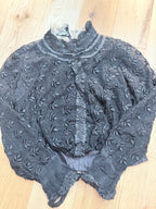 Antique 1890s–1910s Black Lace Two-Piece Gothic Peplum Set