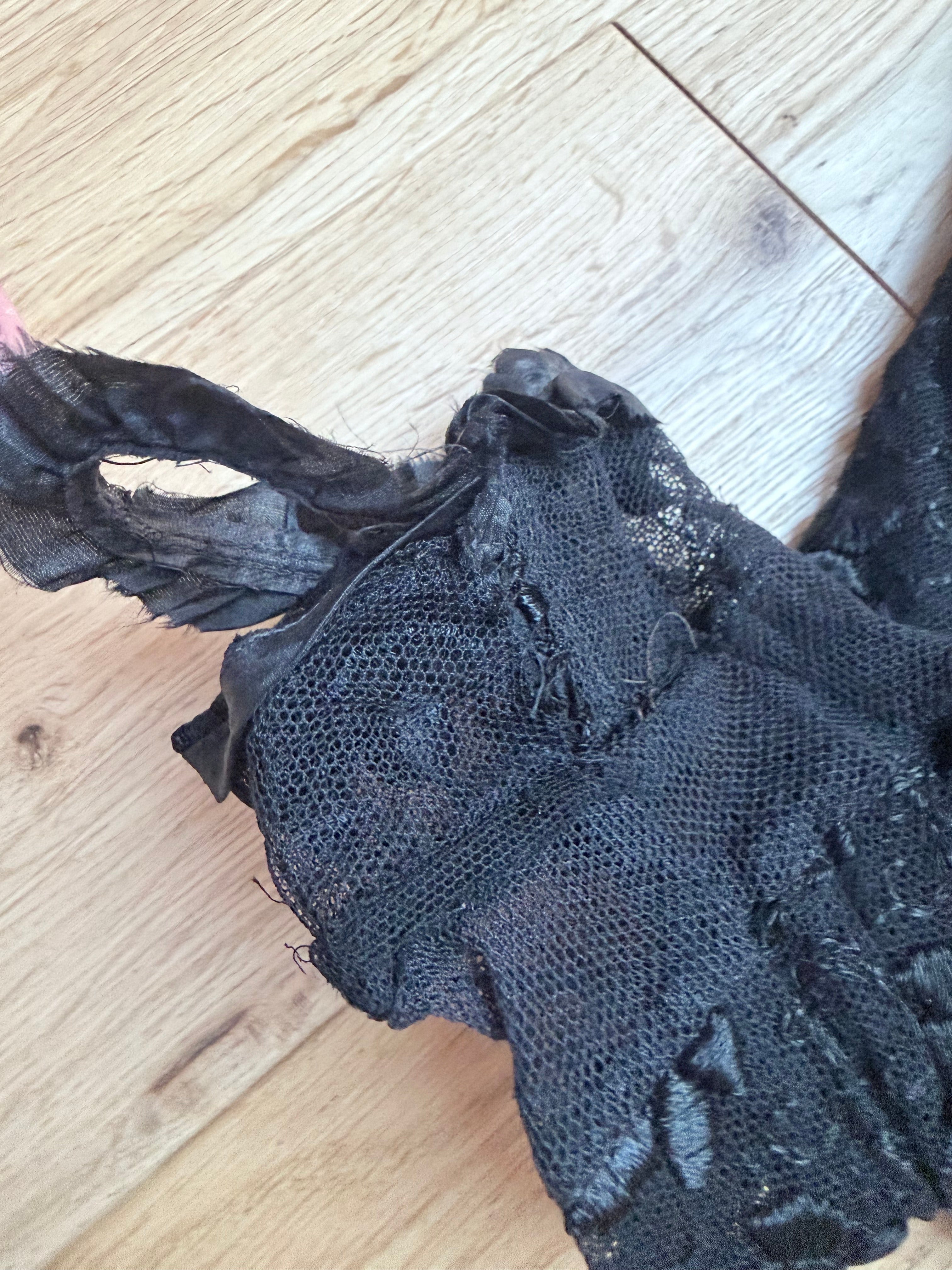 Antique 1890s–1910s Black Lace Two-Piece Gothic Peplum Set