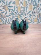 Vintage 1990s Dolce & Gabbana Green Leather Buckle Kitten Heels