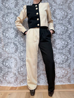 Rare Vintage 1980s YSL Rive Gauche Picasso Collection Black & Ivory Suit