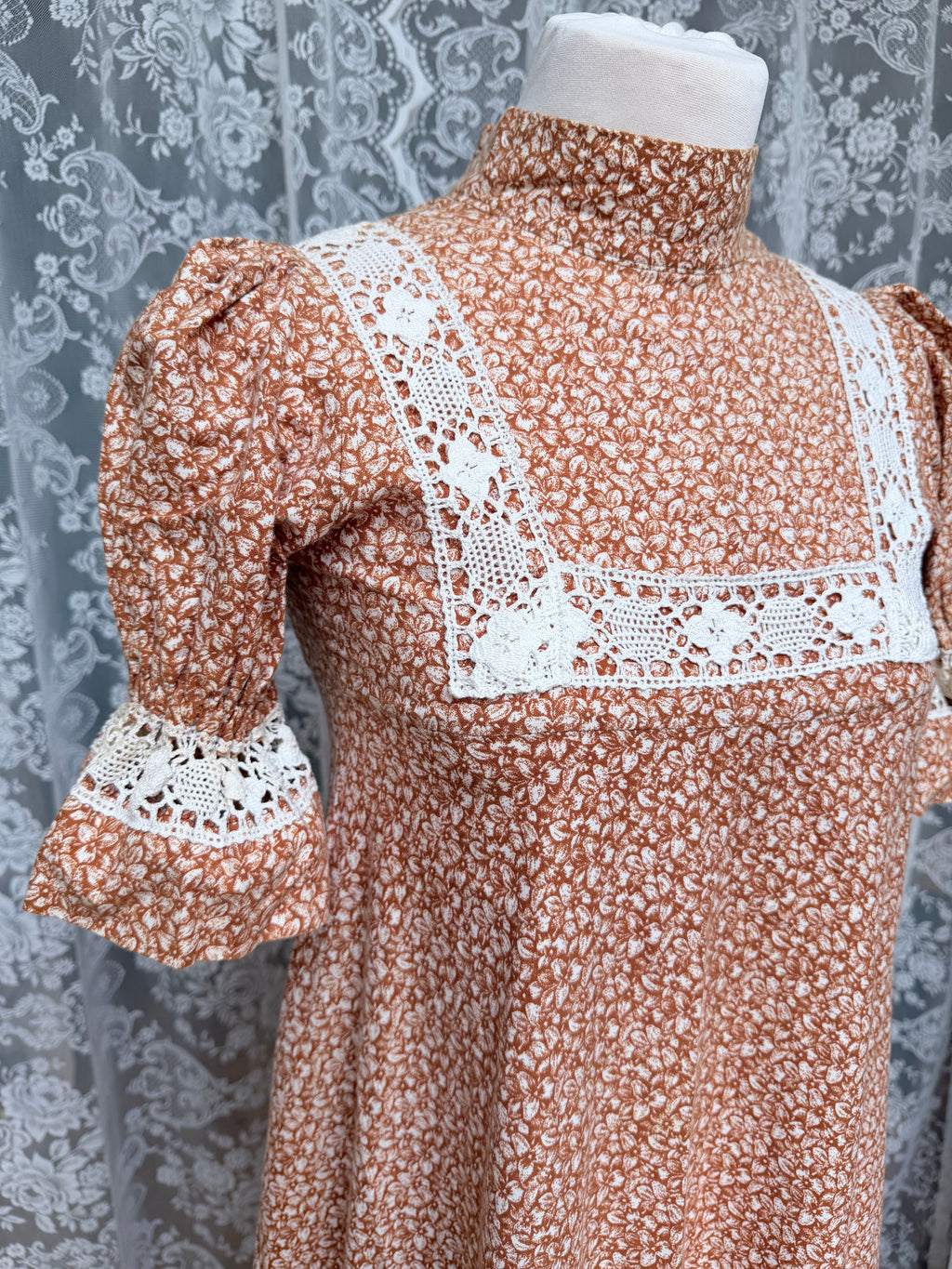 Terracotta Flowers: Laura Ashley 1970s Dress