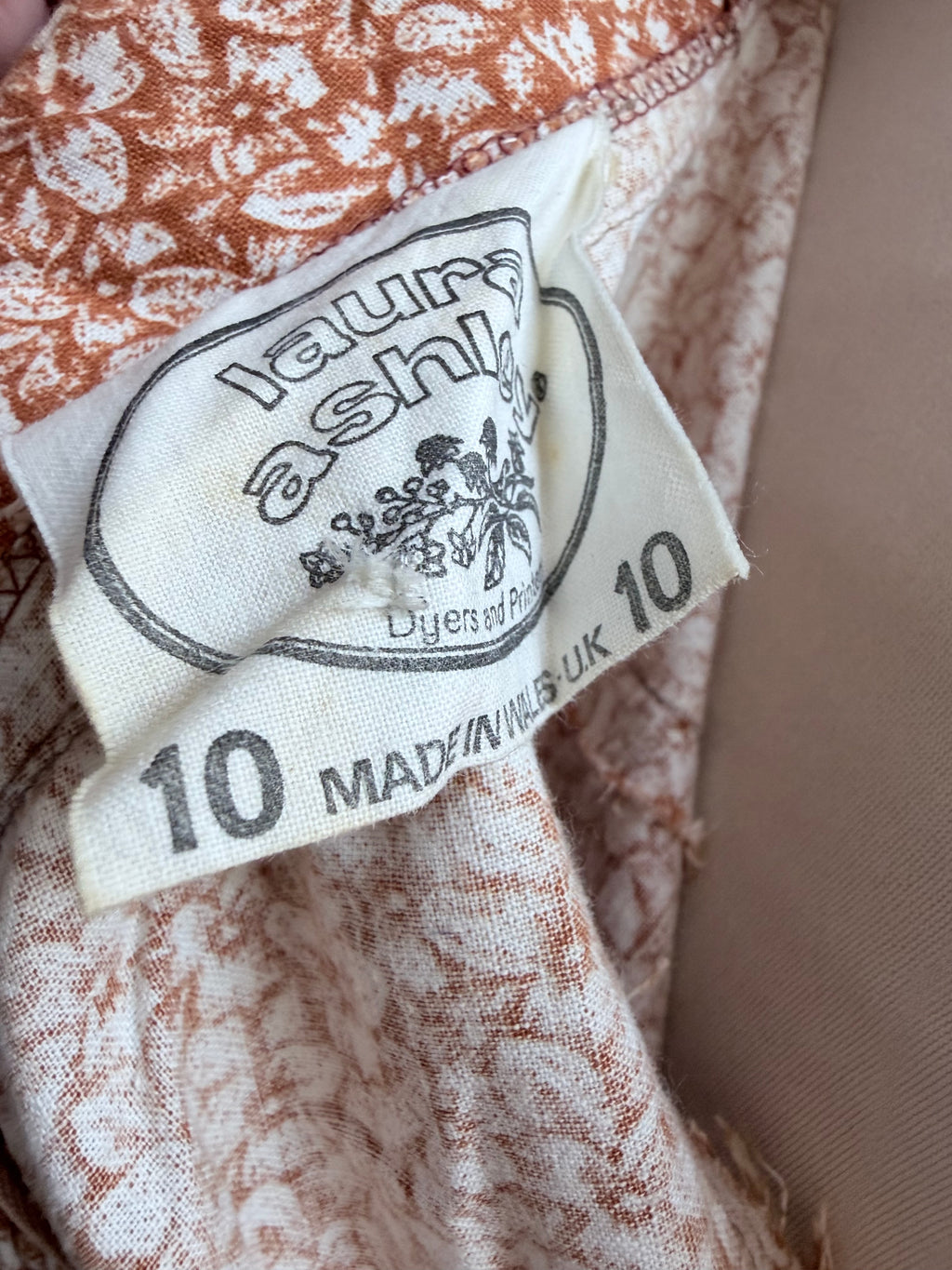 Terracotta Flowers: Laura Ashley 1970s Dress