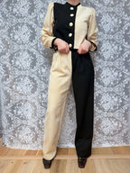 Rare Vintage 1980s YSL Rive Gauche Picasso Collection Black & Ivory Suit