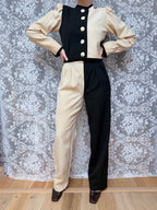 Rare Vintage 1980s YSL Rive Gauche Picasso Collection Black & Ivory Suit
