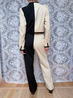 Rare Vintage 1980s YSL Rive Gauche Picasso Collection Black & Ivory Suit