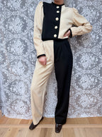 Rare Vintage 1980s YSL Rive Gauche Picasso Collection Black & Ivory Suit
