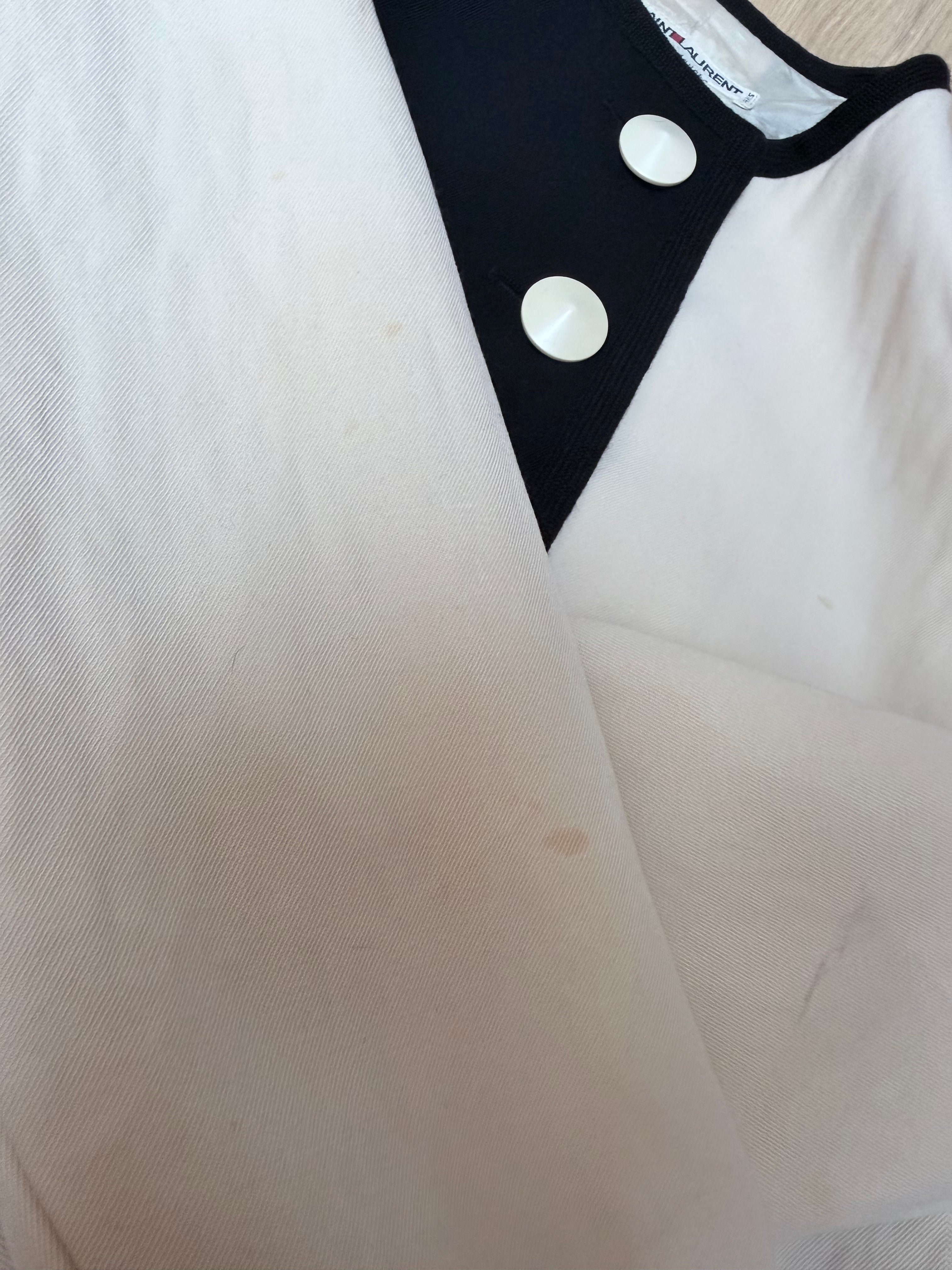 Rare Vintage 1980s YSL Rive Gauche Picasso Collection Black & Ivory Suit