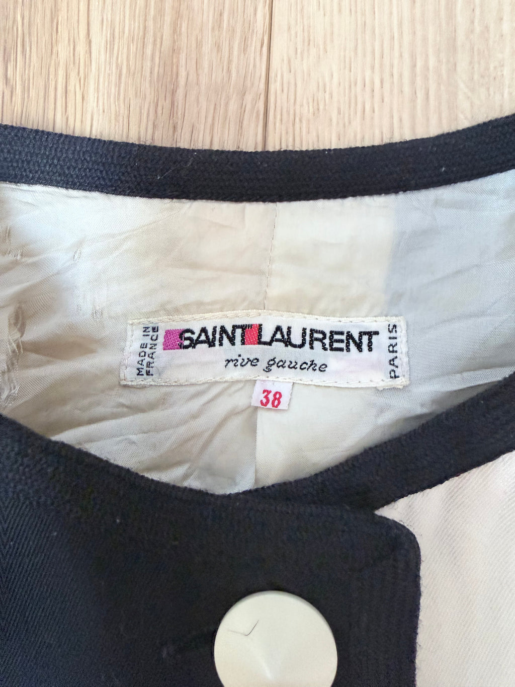 Rare Vintage 1980s YSL Rive Gauche Picasso Collection Black & Ivory Suit