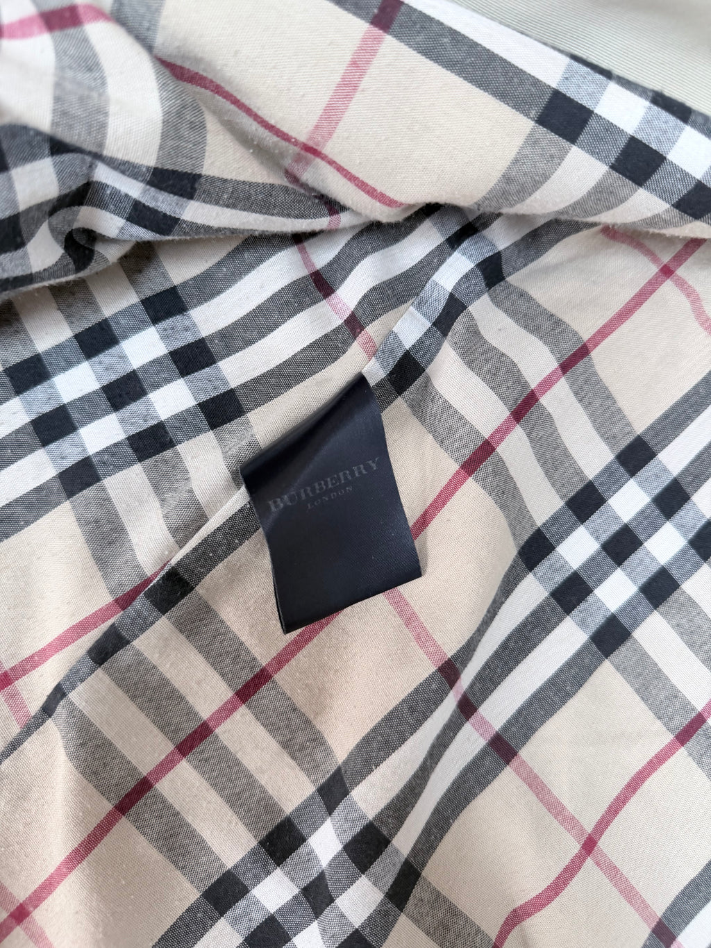 Vintage 1970s/1980s Burberry Beige Single-Breasted Mac Coat with Check Lining