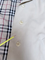 Vintage 1970s/1980s Burberry Beige Single-Breasted Mac Coat with Check Lining