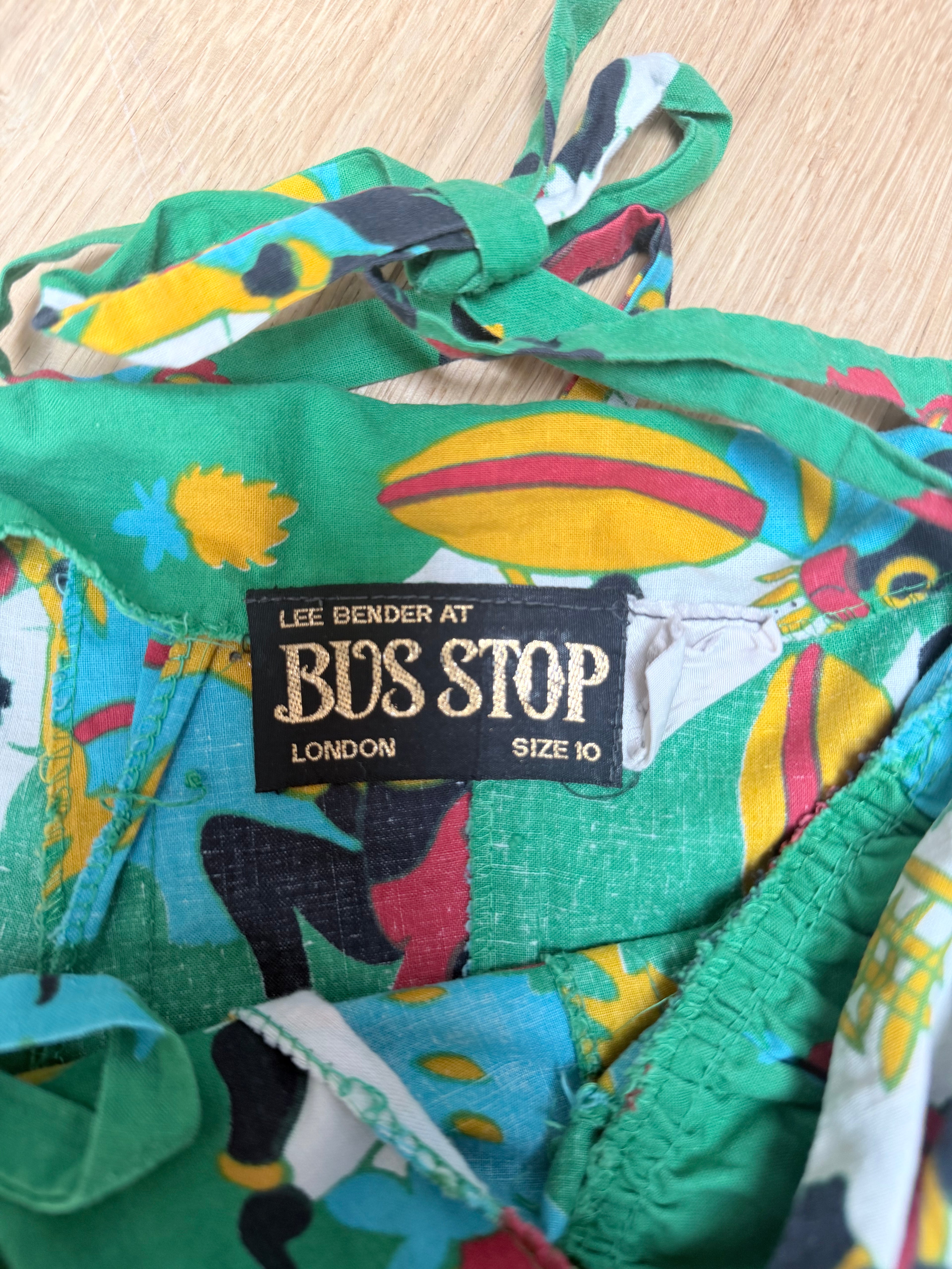 Rare Vintage 1960s–1970s Bus Stop by Lee Bender Novelty Print Culottes Jumpsuit