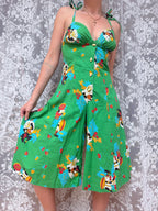 Rare Vintage 1960s–1970s Bus Stop by Lee Bender Novelty Print Culottes Jumpsuit