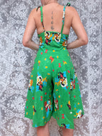 Rare Vintage 1960s–1970s Bus Stop by Lee Bender Novelty Print Culottes Jumpsuit
