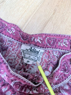 Rare Vintage 1970s Adini Indian Block Print Pink Two Piece