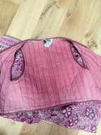 Rare Vintage 1970s Adini Indian Block Print Pink Two Piece