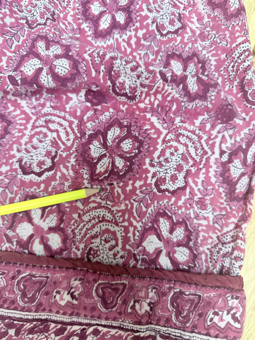Rare Vintage 1970s Adini Indian Block Print Pink Two Piece