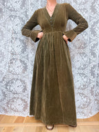 Vintage 1970s Laura Ashley Early Label Revival Bell Sleeve Dress