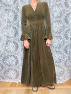 Vintage 1970s Laura Ashley Early Label Revival Bell Sleeve Dress