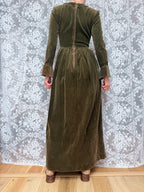 Vintage 1970s Laura Ashley Early Label Revival Bell Sleeve Dress