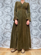 Vintage 1970s Laura Ashley Early Label Revival Bell Sleeve Dress