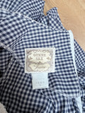 Rare Vintage 1970s Gunne Sax Blue Gingham Milkmaid Prairie Maxi Dress