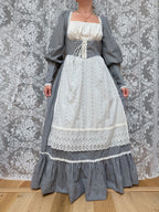 Rare Vintage 1970s Gunne Sax Blue Gingham Milkmaid Prairie Maxi Dress