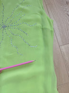 Vintage 1990s Versus Gianni Versace Bright Green Rhinestone Star Dress
