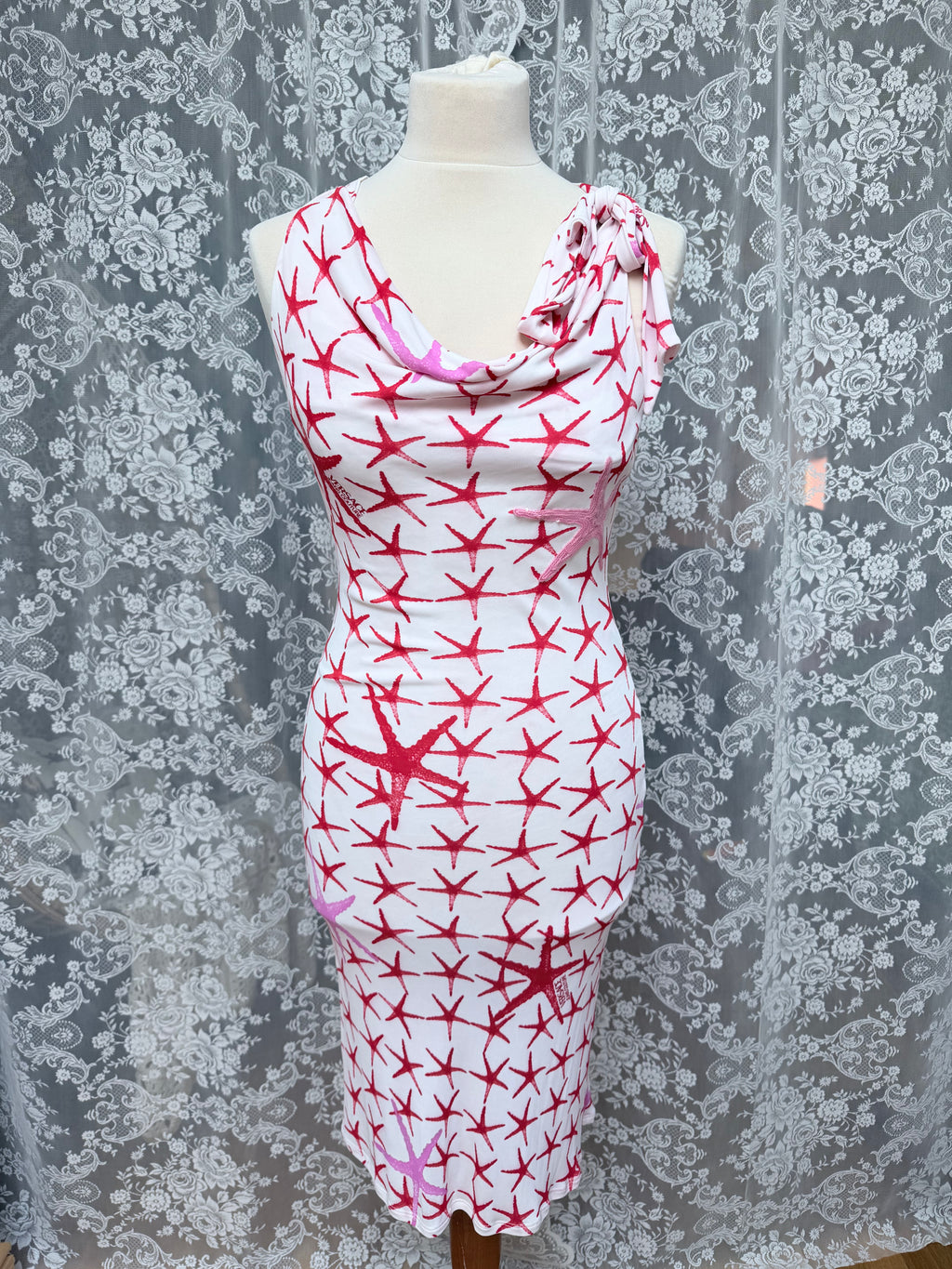 Vintage 1990s Versace Jeans Starfish Midi Dress